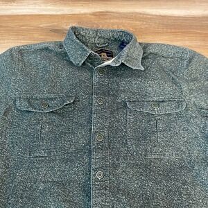 Freedom Foundry Flannel Shirt Mens Medium Green Speckled Lined Long Sleeve